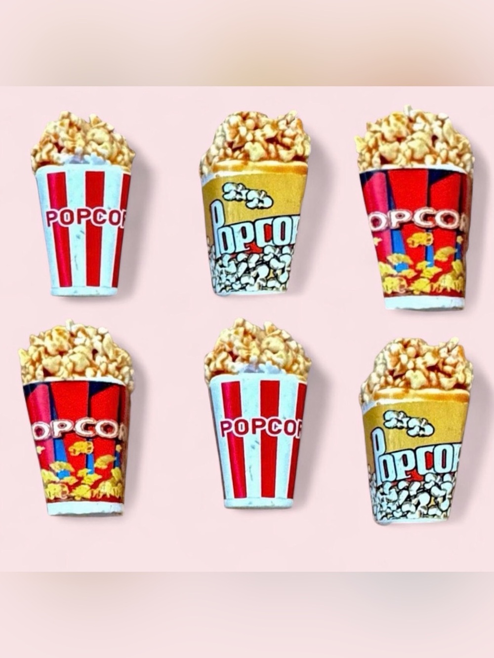 6 Miniature Popcorn Bucket Magnets 🍿 Dollhouse, Crafts